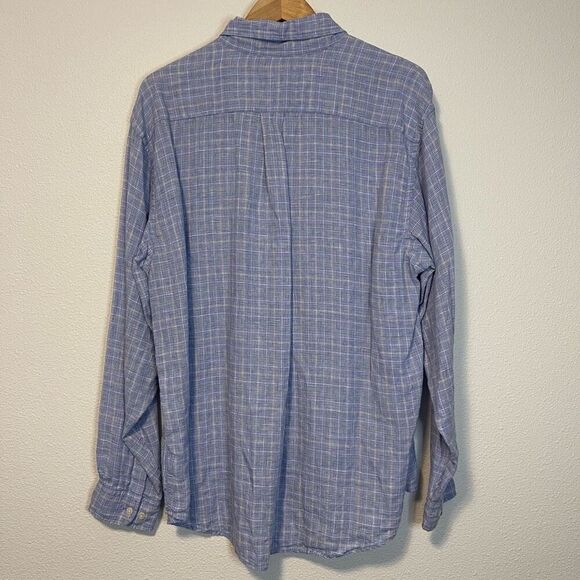 Brooks Brothers 346 Linen Plaid Button Down Shirt Size Large - Picture 2 of 7